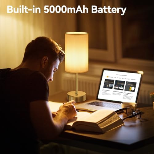 Cordless Led Table Lamp, 5000mah Battery Operated Lamp, Port
