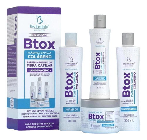 Kit Tratamento Profissional Btox Preenchimento Fibra Capilar