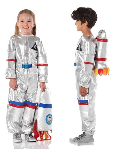 Disfraces Espacial Niños Cos Traje Espacial De Plata Piloto