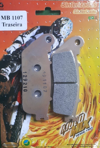 Pastilha De Freio Moldmix Mb1107 Honda Cb1000 09-12 Traseira