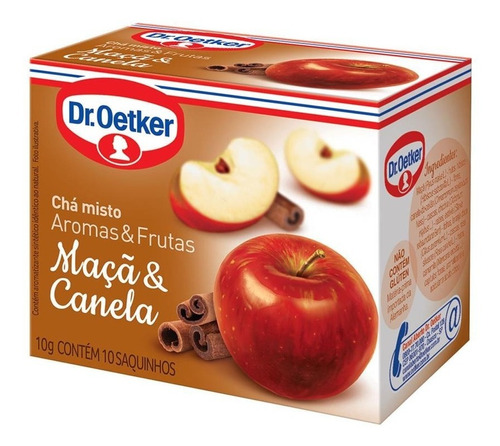 Chá Dr Oetker Misto Maçã E Canela 10 Sachês 10 Grs.