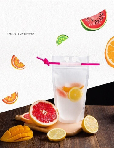 Imagen 9 de 10 de 50 Bolsa Stand Up Pouch Para Bebidas Con Cierre 350 Ml