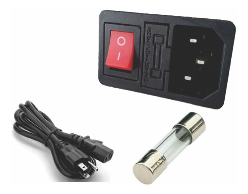 Conector Interlock Macho Switch Porta Fusible+fusibles+cable