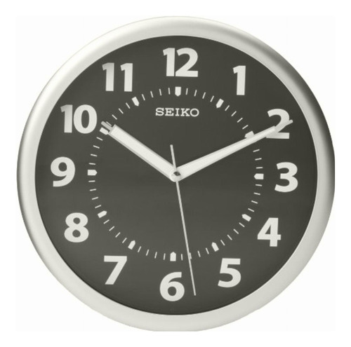 Seiko Reloj De Pared Plateado Metálico Con Números