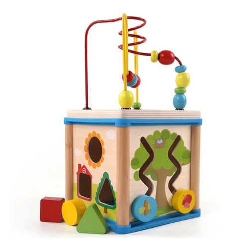 Cubo Montessori Multifuncional Encajar Niños Juego Didáctico