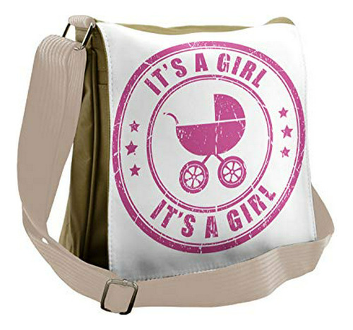 Bolso De Mensajero - Ambesonne Pink Bag, Grunge It's A Girl,