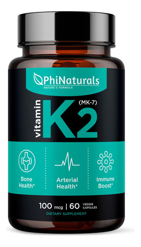 Phinaturals Vitamina K2 Mk7 100mcg Vegana - [60 Unidades] -