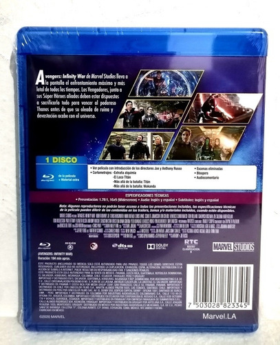 Avengers Infinity War Marvel Studios Blu-ray