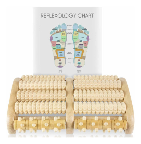 Vive Masajeador De Pies De Madera, Rodillo De Masaje Doble P