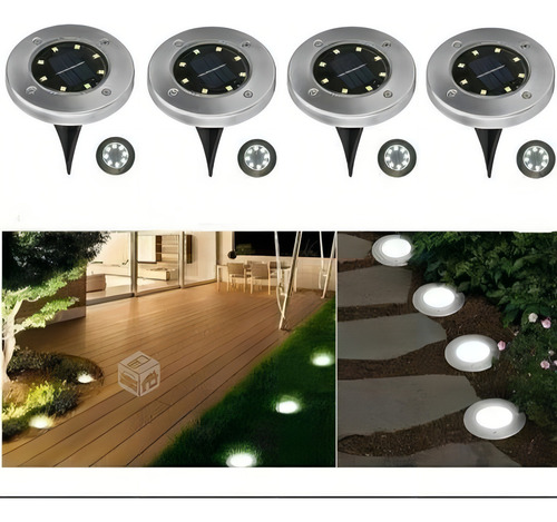 Kit 10 Focos Tipo Estacas Solares Exterior Jardin Quincho
