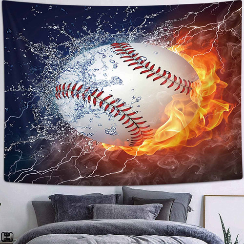 Tapiz Beisbol Para Decoracion Pared Arte Deportivo Niño