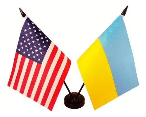Bandera De Mesa De La Amistad De Estados Unidos Y Ucrania, B