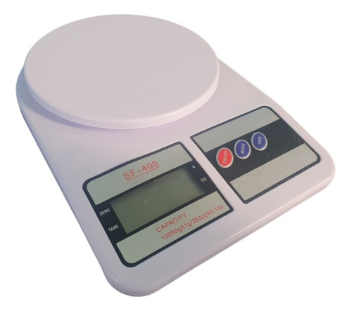 Báscula de cocina digital de alta precisión de 1 g a 10 kg, color blanco