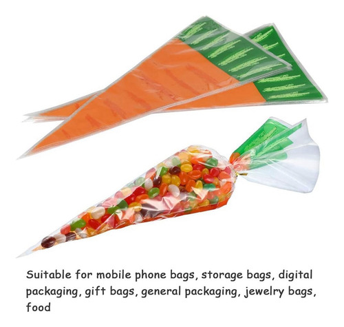 Bolsas De Regalo En Forma De Cono Con Estampado De Zanahoria