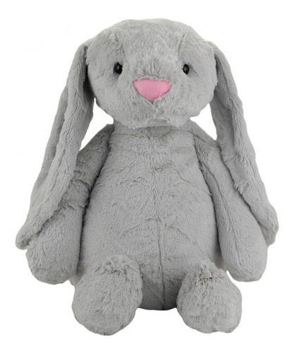 Bonito conejo de peluche sentado con orejas grises, bonito regalo, 25 cm