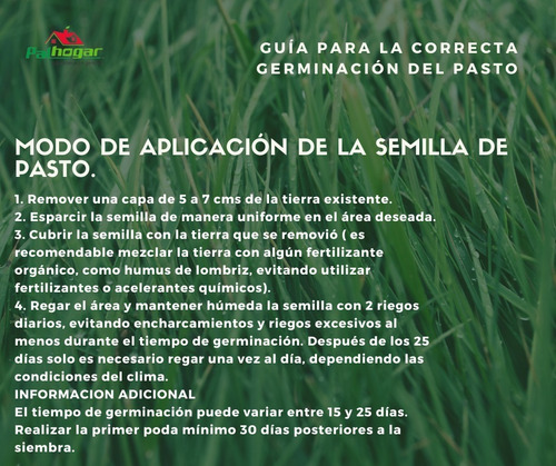Semilla De Pasto Mezcla Germinaplus Clima Templado 3kg 120m2
