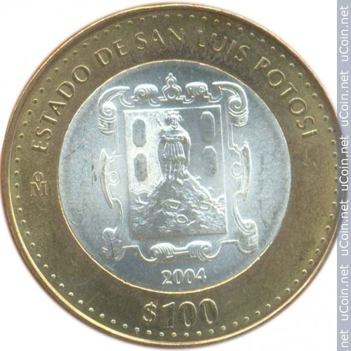 Moneda De 100 Pesos Mexicanos Del Estado De San Luis Potosí 