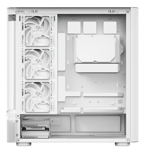 Gabinete Xyz Quantum White Panoramic 4 Fans Controller Curved 2d Glass Usb C