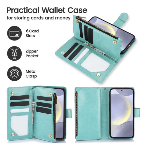 Funda De Piel Con Tapa Tipo Cartera Para Samsung Galaxy A56 A36 A26 A16 A06
