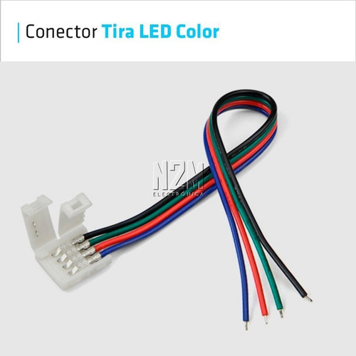 Imagen 3 de 10 de Conector Led Con Cables Tira 5050 Rgb Monocromatica Colores