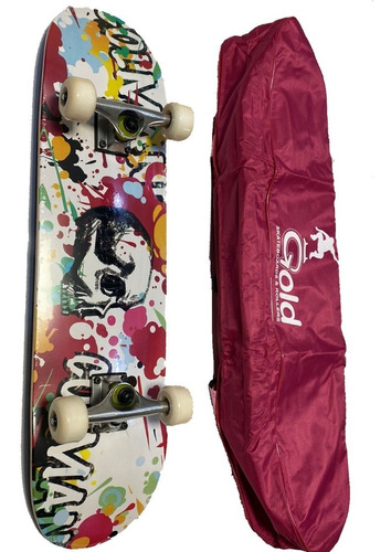 Combo Skate Profesional Doble Cola + Funda Gold C/finan