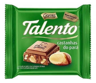Tableta Garoto Talento Castaña Y Nuez 85 Grs