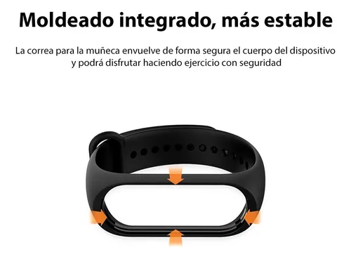 Pulsera Correa Malla De Repuesto Para Xiaomi Mi Band 5 / 6 / 7 Silicona Color Negro - Otec