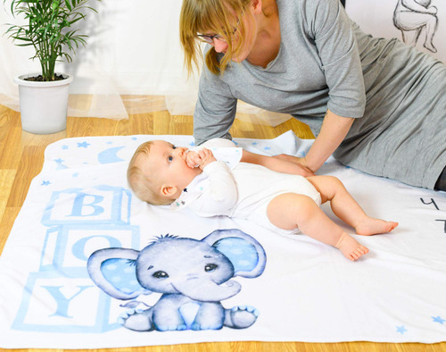 Baby Monthly Milestone Blanket Boy - Premium Extra Soft Flee