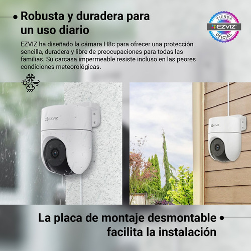 Kit 2 Camaras De Seguridad Ezviz Wifi 1080p + Sd 32gb Blanco