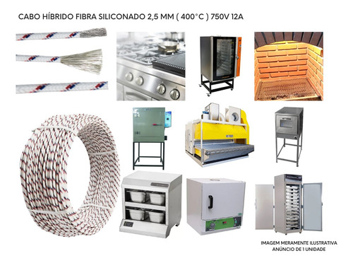 2 Metros De Cabo Híbrido 2,5 Mm Alta Temperatura 750v 400 °c