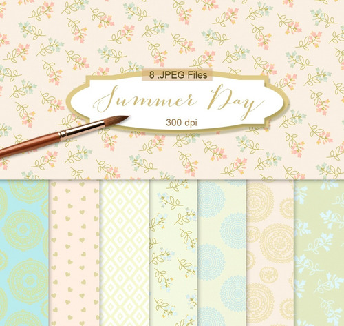 Kit De Papel Digital Shabby Chic Florcitas Summer Days