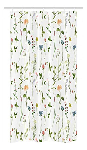 Cortinas De Baño Cortina De Ducha Diseño De Flores 35.8x71.7