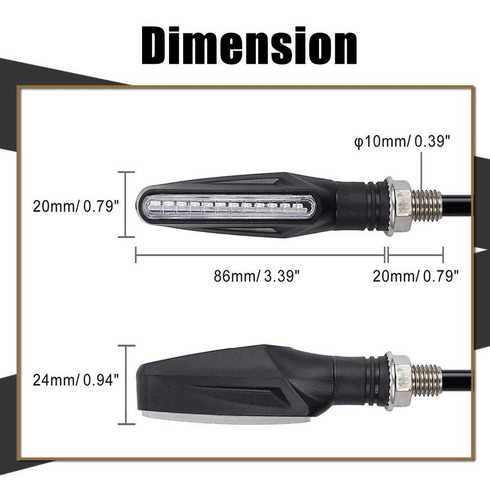 Imagen 2 de 9 de Luces Direccionales Intermitentes De Moto Led Secuencial