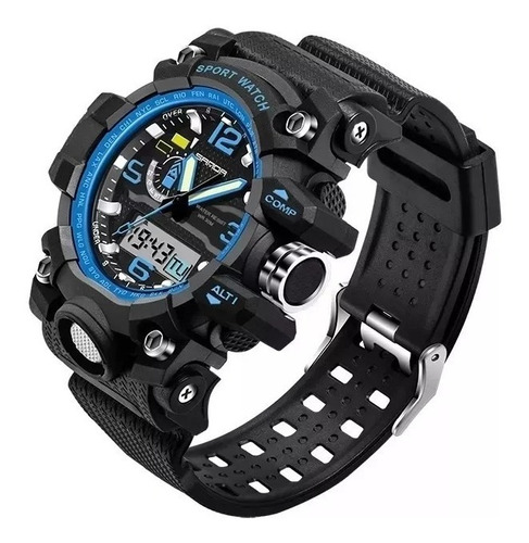 Relógio Preto Dourado Azul Vermelho Digital Masculino Barato