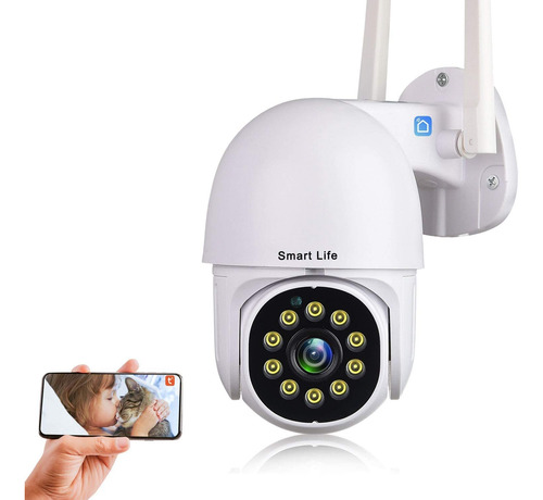 Cámara De Seguridad Tuya Smart Life 1080p Hd Wifi 360 Blanco