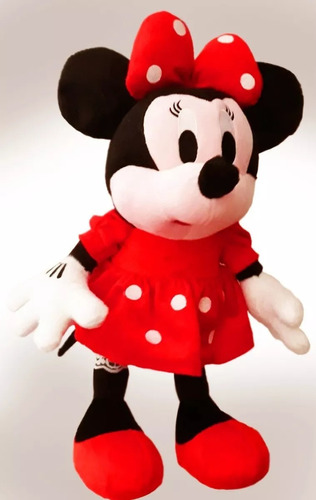 1 Boneca De Pelúcia Minnie Laço Vermelha Tam:50cm