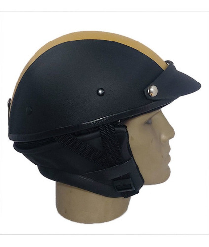 Capacete Aberto Clássico Coquinho Couro Lambretta  Ccc106