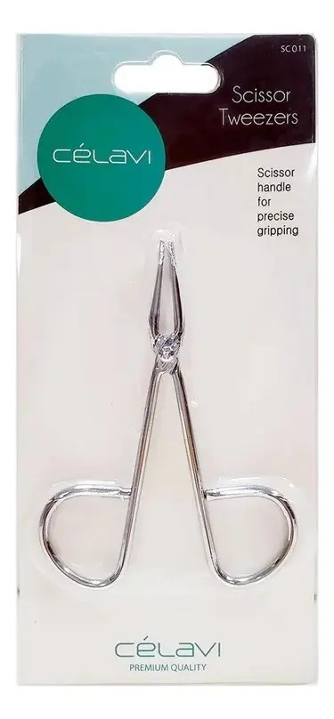 Tijera De Saca Cejas Celavi Acero Inoxidable Punta Plana Modelo SC011