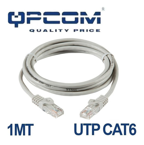 Cable De Red Utp Patch Cord Qpcom Cat6 Certificado 1 Metro G