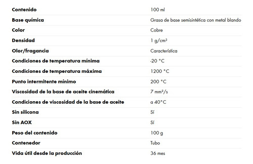 Pasta/grasa Lubricante De Cobre Cu800 100gr Wurth