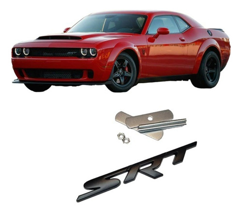 Emblema Srt Parrilla Negro Mate Dodge Challenger Charger