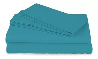 Spring Air Juego De Sabanas Microfibra - King Size Color Turquesa Diseño de la tela Liso