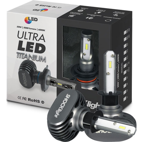 Kit Lampada Ultra Led Titanium Shocklight H1 10000 Lumens