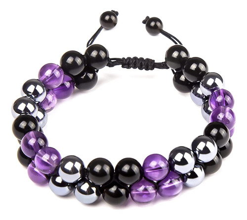 Pulsera De Cristal Mujeres, Auténtica Amatista, Obsidi...