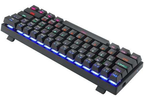 Teclado gamer T-Dagger Arena T-TGK321 QWERTY T-Dagger Brown inglés US color negro con luz rainbow