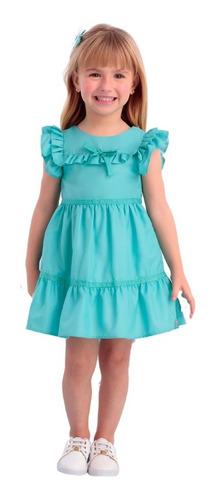 Vestido Infantil Liso Mon Sucré Flower Bunny 22144 B.e.