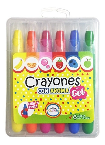 Crayones Gel Retráctiles Con Aroma Estuche X6 Colores Colour