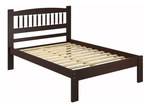 Muebles Web Cama 2 Plazas Matrimonial Madera Maciza Nogal