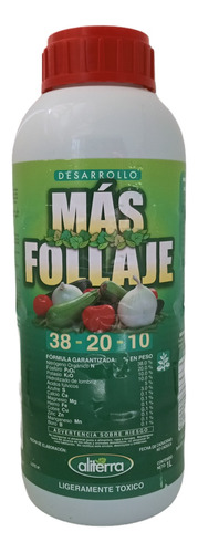 1 Lt De Nutriente Para Follaje Hojas Y Color Verde 38-20-10