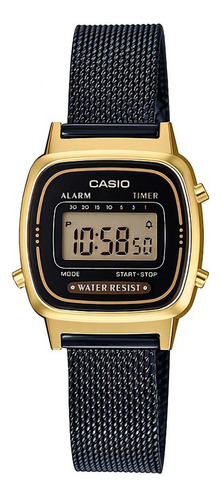 Reloj Casio La670 Negro Dorado Dama Retro Clasico Vintage